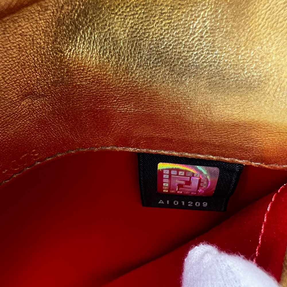 GUC Fendi Gold Zucca Embossed Wallet - Picture 11 of 13